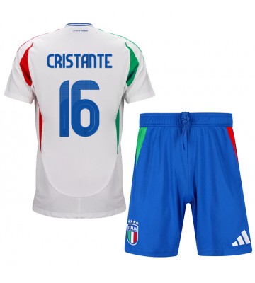 Italien Bryan Cristante #16 Bortaställ Barn EM 2024 Kortärmad (+ Korta byxor)